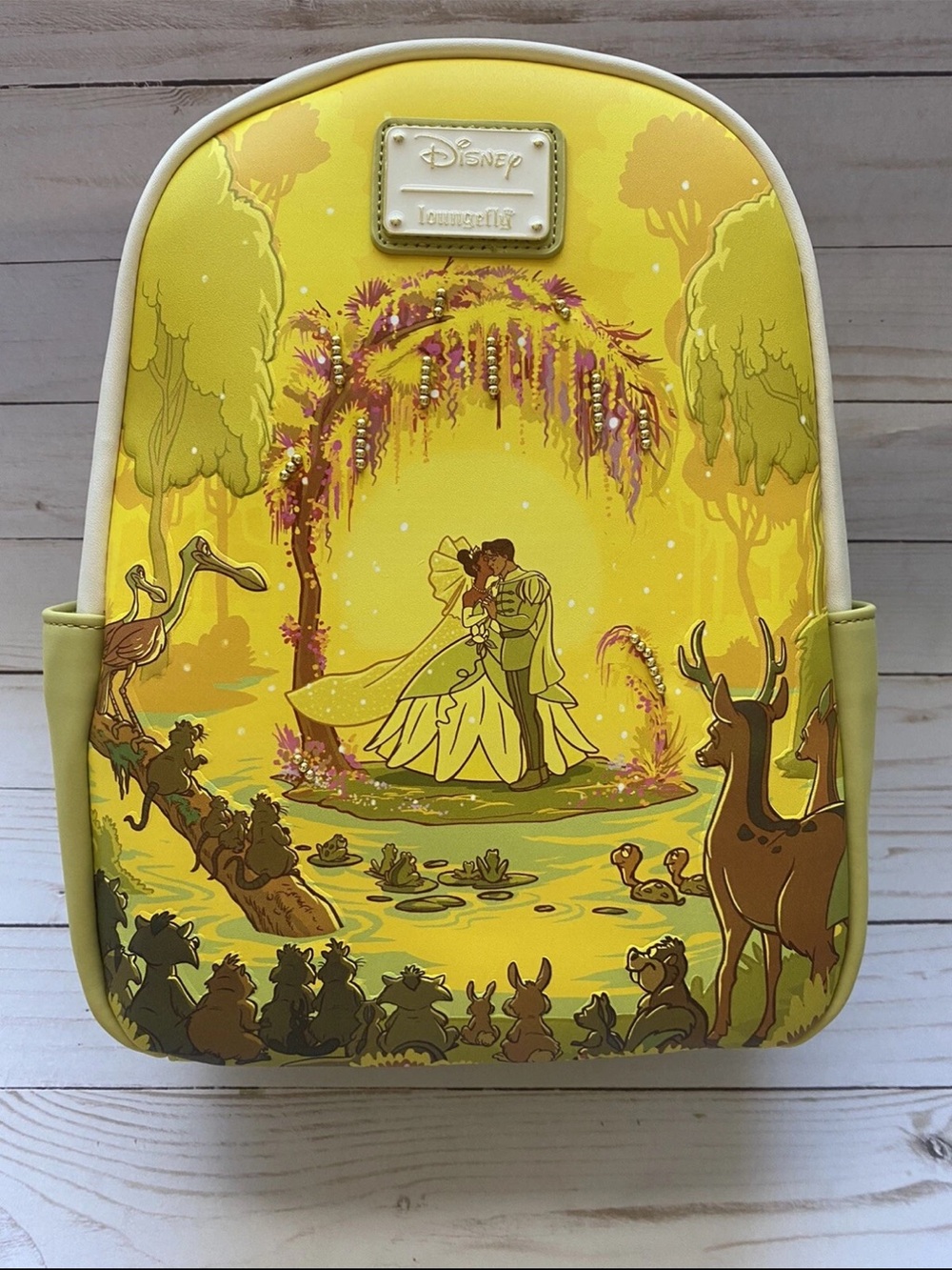 Loungefly Disney Princess Tiana/Frog&Prince Yellow Mini Backpack